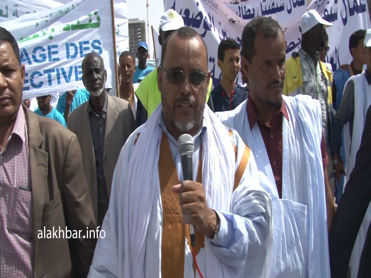 الأمين العام للكونفدرالية الوطنية للشغيلة الموريتانية محمد أحمد ولد السالك خلال نشاط سابق (الأخبار - أرشيف)