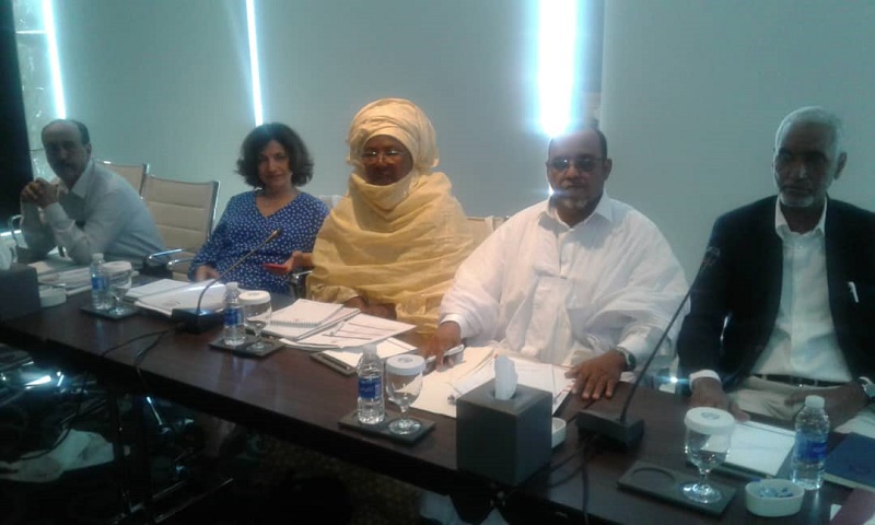 الوفد الموريتاني خلال مشاركته في الاجتماع المنعقد في العاصمة الأردنية عمان