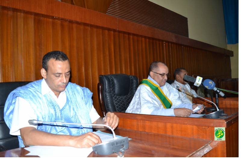 رئيس مجلس الشيوخ الموريتاني محسن ولد الحاج خلال خطاب اختتام الدورة البرلمانية العادية (وما)