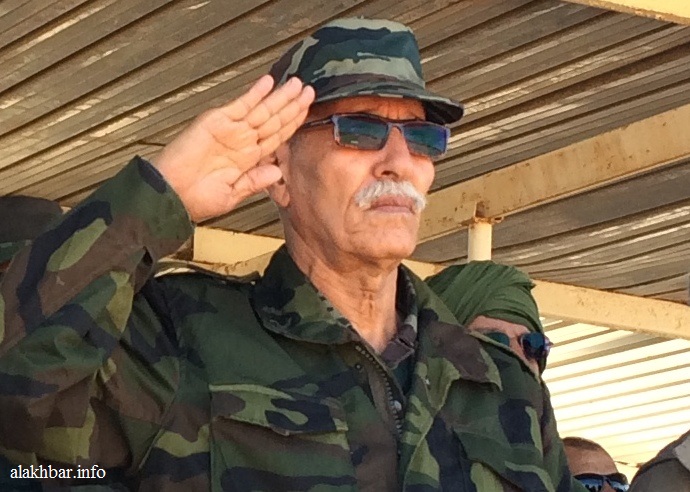 الرئيس الصحراوي إبراهيم غالي خلال عرض عسكري في 20 مايو الماضي بمنطقة تيفاريتي ـ (أرشيف الأخبار)
