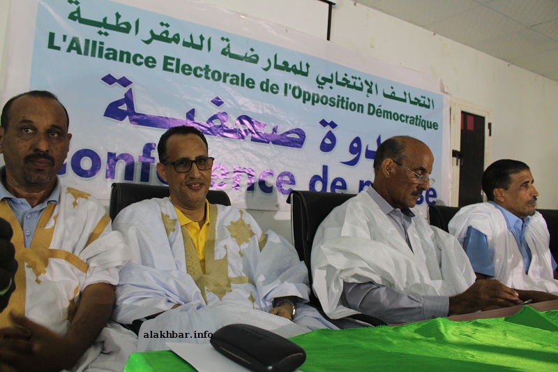 قادة المعارضة خلال مؤتمر صحفي سابق (الأخبار - أرشيف)