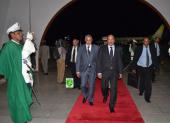الرئيس الموريتاني محمد ولد عبد العزيز لدى عودته من أديس أبابا.