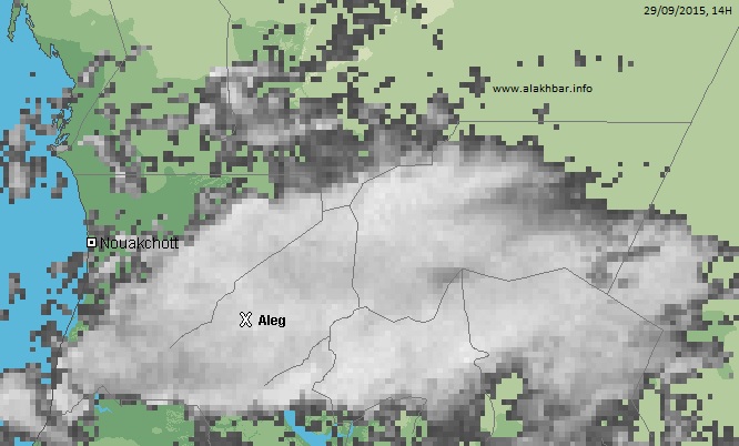 خارطة تظهر توزع السحب في تساقطات مطرية سابقة ـ (أرشيف الأخبار)