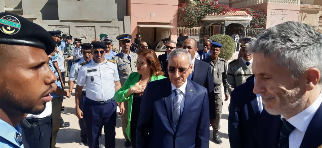 الوزيران وصلا إلى مقر الفرقة المختلطة بين الشرطة الموريتانية والإسبانية/ الأخبار