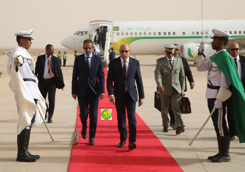 ولد الغزواني خلال عودته من آخر سفر خارجي له إلى أديس بابا للمشاركة في قمة الاتحاد الإفريقي (وما)