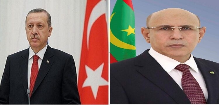الرئيسان الموريتاني محمد ولد الغزواني، والتركي رجب طيب أردوغان