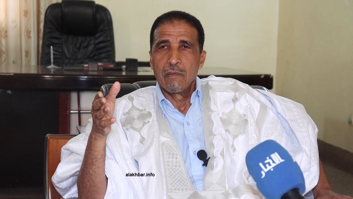 رئيس حزب اتحاد قوى التقدم محمد ولد مولود خلال حديثه مع الأخبار اليوم