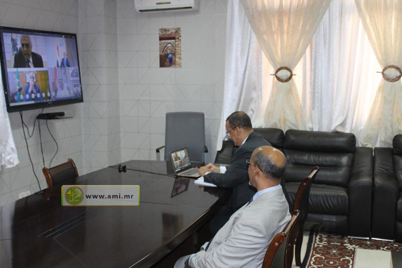 وزير الخارجية الموريتاني إسماعيل ولد الشيخ أحمد خلال مشاركته في الاجتماع الطارئ (وما)