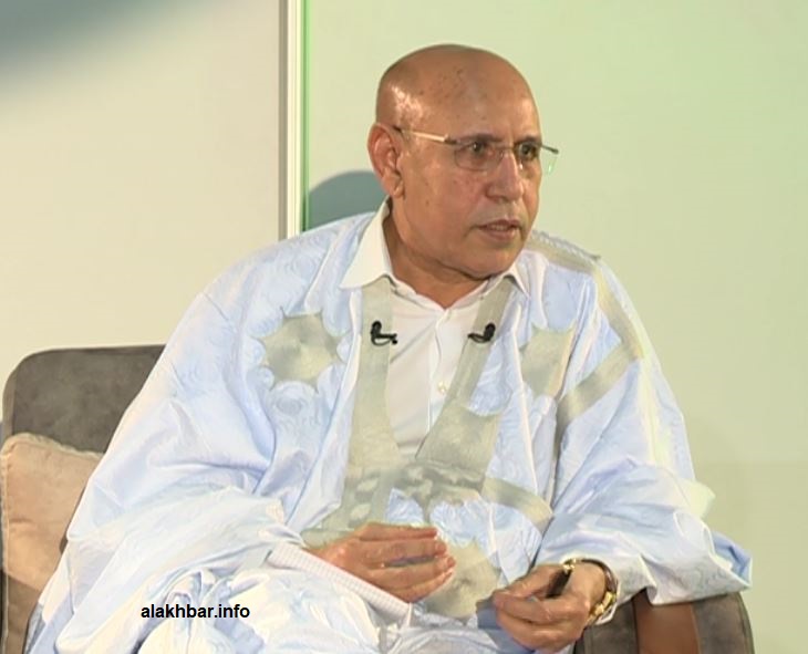 الرئيس الموريتاني محمد ولد الغزواني خلال حديثه البارحة مع الإعلاميين 