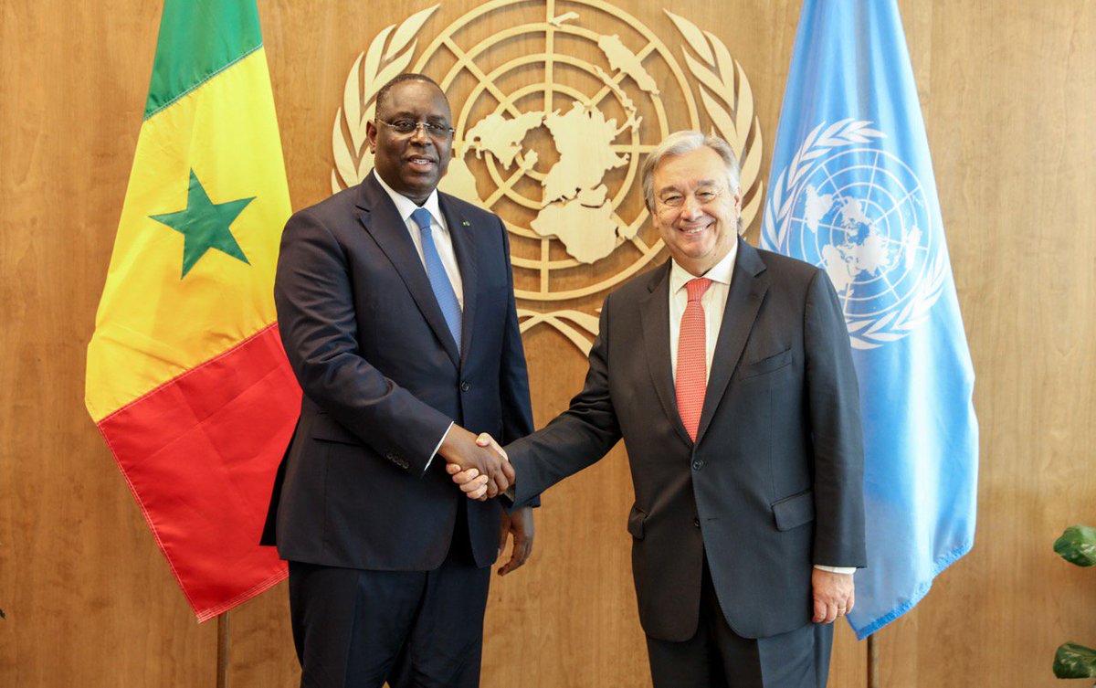الأمين العام الأممي أنتونيو غوتيريش والرئيس السنغالي ماكي صال