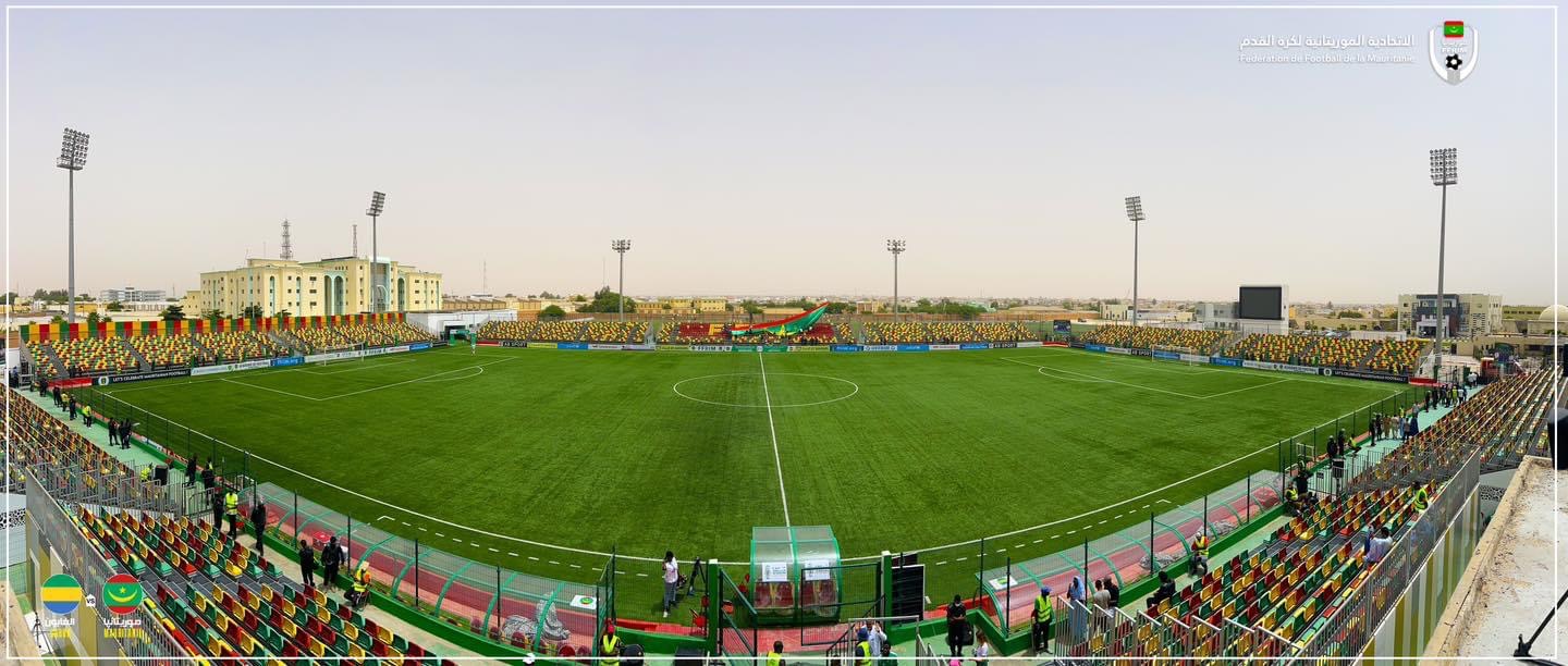 أرضية ملعب شيخا بيديه بنواكشوط اليوم قبل بداية المباراة (اتحادية كرة القدم الموريتانية)