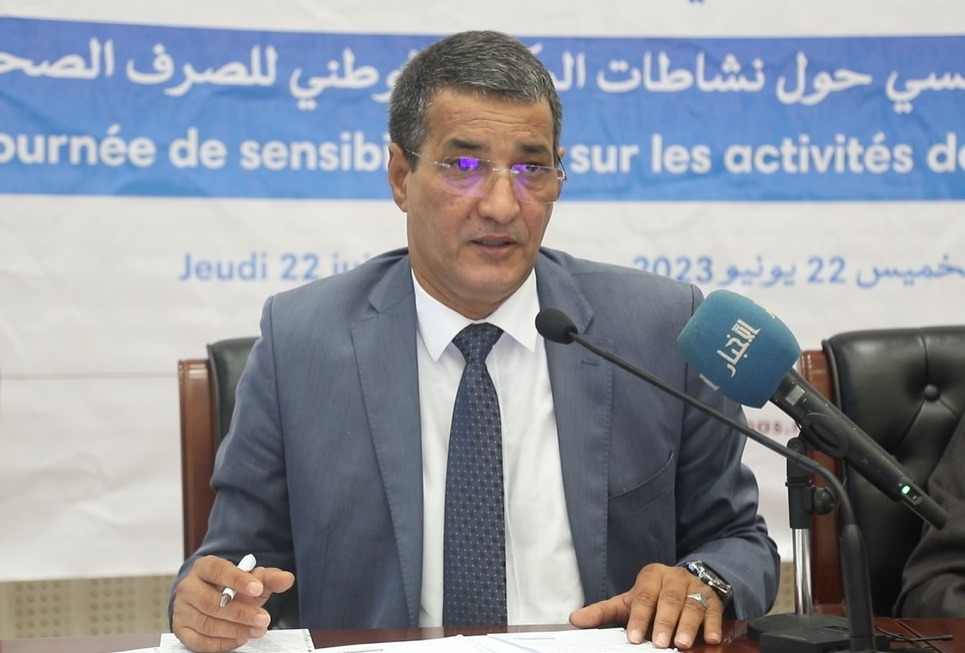 أحمد زيدان محمد محمود المدير العام للمكتب الوطني للصرف الصحي خلال يوم تحسيسي لمكتبه اليوم بنواكشوط (الأخبار)