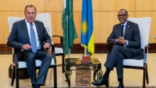 الرئيس الروندي بول كاغامي ووزير الخارجية الروسي سيرغي لافروف.