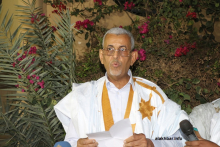 رئيس حزب الاتحاد من أجل الجمهورية سيدي محمد ولد الطالب أعمر خلال كلمته في حفل العشاء الليلة (الأخبار)