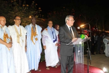 السفير الفرنسي في موريتانيا جويل مايير خلال كلمته في حفل تخليد اليوم لبلاده (وما)