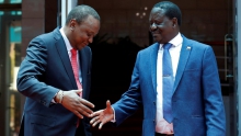 الرئيس الكيني أوهورو كينياتا وزعيم المعارضة رايلا أودينغا.