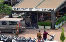 مقهى ومطعم "عزيز اسطنبول" الذي تعرض للهجوم بالعاصمة واغادوغو.
