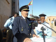 منصة الخطابات في احتفال الشرطة بعيدها في مدينة روصو جنوبي موريتانيا