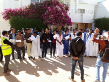 الطلاب خلال احتجاج الاثنين 08 يناير على ما وصفه بتردي الخدمات الجامعية