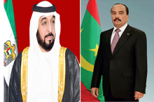 الرئيس الموريتاني محمد ولد عبد العزيز ورئيس دولة الإمارات الشيخ خليفة بن زايد آل انهيان
