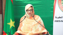 وزيرة البيئة والتنمية المستدامة مريم بكاي خلال المؤتمر الصحفي مساء اليوم (الأخبار)