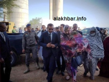 الوزيرة أثناء وصولها إلى مركز بلنوار الإداري/ الأخبار