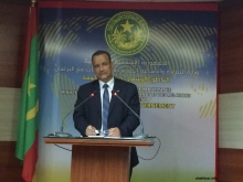 وزير الخارجية إسماعيل ولد الشيخ أحمد خلال المؤتمر الصحفي مساء الخميس (الأخبار)