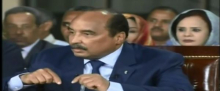 الرئيس السابق محمد ولد عبد العزيز خلال مؤتمر صحفي يوم 20 يونيو الماضي قبل ساعات من بدء الصمت الانتخابي