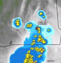 انتشار السحب في المناطق الشرقية من موريتانيا