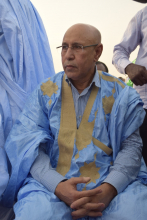 المرشح الرئاسي محمد ولد الغزواني خلال مهرجانه أمس في مدينة كيهيدي 