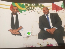 رئيس إفريقيا الوسطى فوستين أرشانج تواديرا خلال استقباله للدبلوماسي الموريتاني با صمبا (وما)