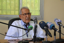 رئيس حزب تكتل القوى الديمقراطية أحمد ولد داداه خلال مؤتمر صحفي سابق (الأخبار - أرشيف)