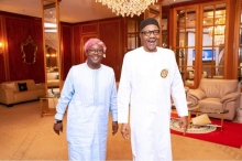 الرئيس النيجيري: محمدو بخاري والرئيس البيساو غيني المنتخب عمارو سيسوقو أمبالو