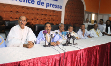 قادة بالتحالف الانتخابي لأحزاب المعارضة خلال مؤتمر صحفي نظم في 17 يناير 2019.