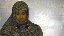 وزيرة التنمية الريفية في موريتانيا الأمينة بنت القطب ولد امم خلال مؤتمر صحفي سابق (الأخبار - أرشيف)