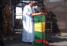 الرئيس الموريتاني محمد ولد عبد العزيز خلال افتتاحه أعمال النسخة 7 من مهرجان المدن القديمة بتيشيت.