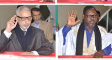 ديدي ولد بونعامه رئيس اللجنة الوطنية المستقلة للانتخابات ونائبه عثمان ولد بيجل.