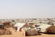 جانب من مخيم امبرة للاجئين الماليين بأقصى الشرق الموريتاني.