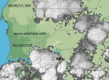 خارطة توزع الامطار هذا المساء  26 يونيو عند الساعة الثامنة (الأخبار)