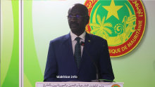 وزير الخارجية الموريتاني محمد سالم ولد مرزوك خلال مؤتمر صحفي سابق (الأخبار - أرشيف)