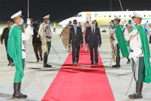 الرئيس محمد ولد الغزواني في مطار نواكشوط الدولي - أم التونسي قادما من كوركل (وما)