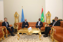 الوزير الأول محمد ولد بلال خلال مباحثاته مع رئيس المجلس الأوربي شارل ميشل (وما)