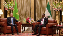 الرئيس محمد ولد الغزواني خلال مباحثاته مع رئيس غينيا الاستوائية تيودورو أوبيانغ أنغيما مباسوغو (وما)