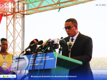  المفوض السامي لمنظمة استثمار نهر السنغال محمد ولد عبد الفتاح خلال خطابه اليوم (الأخبار)