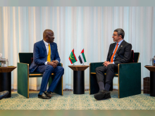 وزيرا الخارجية الإماراتي عبد الله بن زايد، والموريتاني محمد سالم ولد مرزوك خلال لقاء سابق 