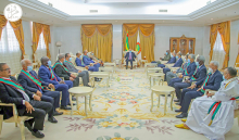 الرئيس محمد ولد الغزواني خلال اجتماعه اليوم مع رؤساء المجالس الجهوية (وما)