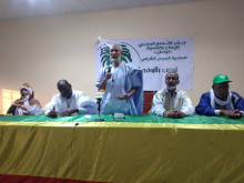 نائب رئيس حزب "تواصل" السالك ولد سيدي محمود خلال حديثه في النشاط الجماهيري في النعمة 