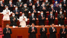 الرئيس الصيني شي جين بينغ عقب إعادة انتخابه أمينا عاما للحزب الشيوعي الصيني