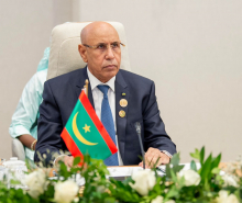 الرئيس محمد ولد الغزواني خلال مشاركته في الاجتماع 