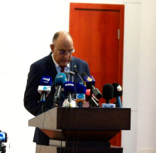 زير المالية إسلم محمد امبادي خلال خطابه في افتتاح الجمعية العمومية اليوم 